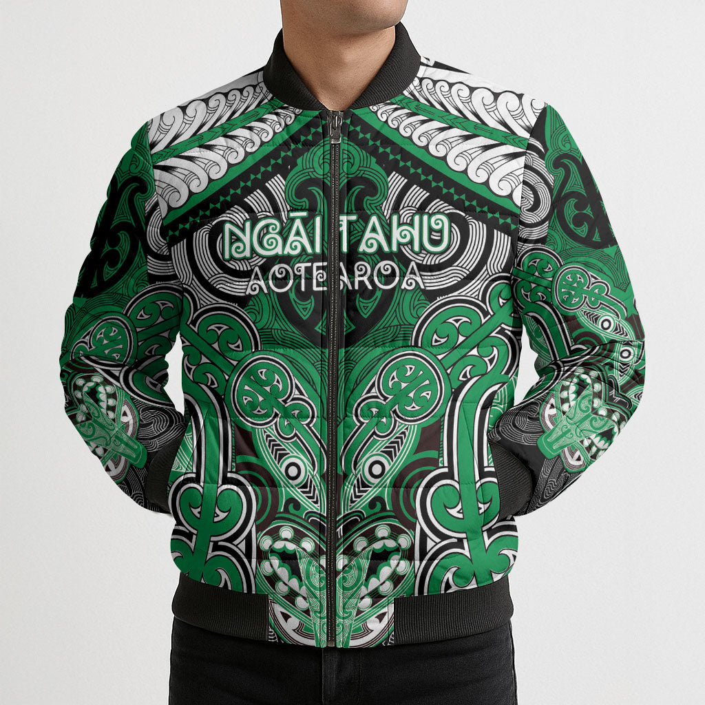 Aotearoa Iwi Ngai Tahu Personalised Bomber Puffer Jacket Maori Kowhaiwhai Pattern