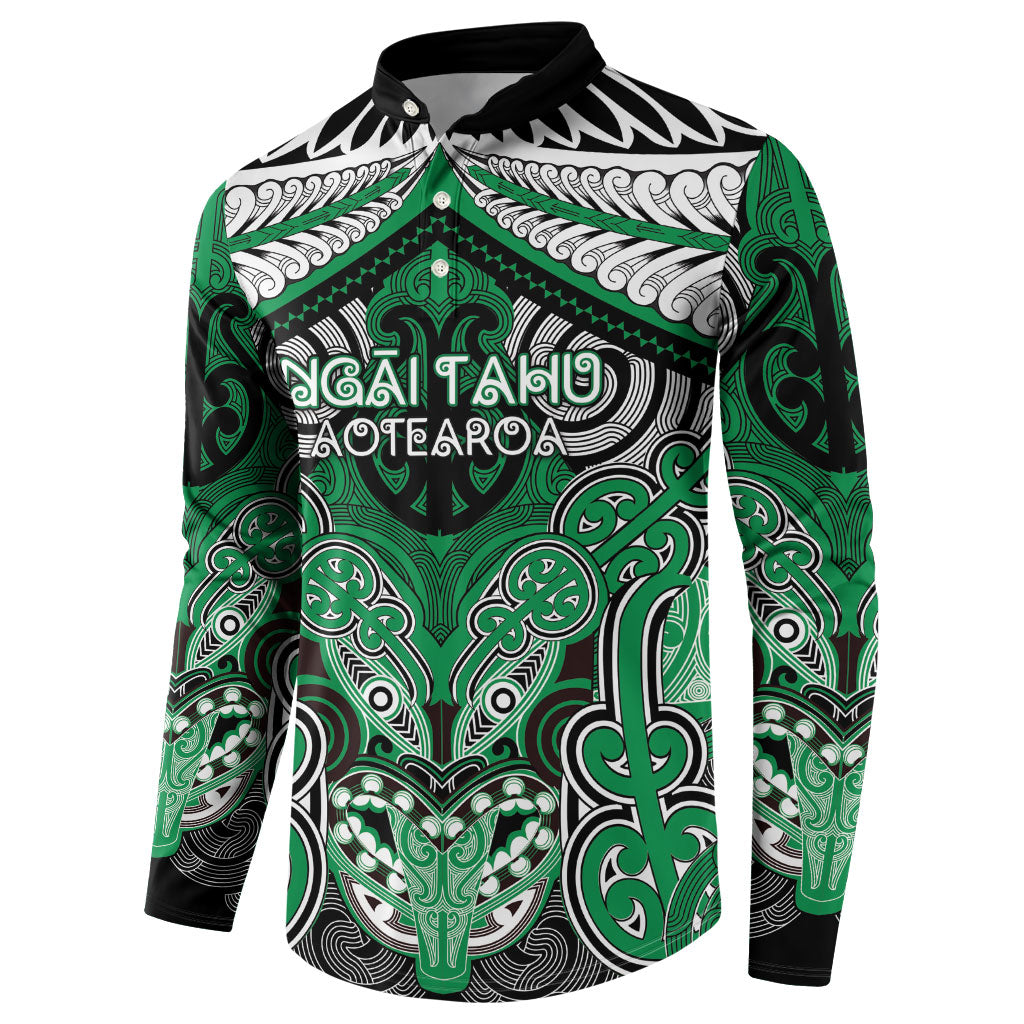 Aotearoa Iwi Ngai Tahu Personalised Button Sweatshirt Maori Kowhaiwhai Pattern
