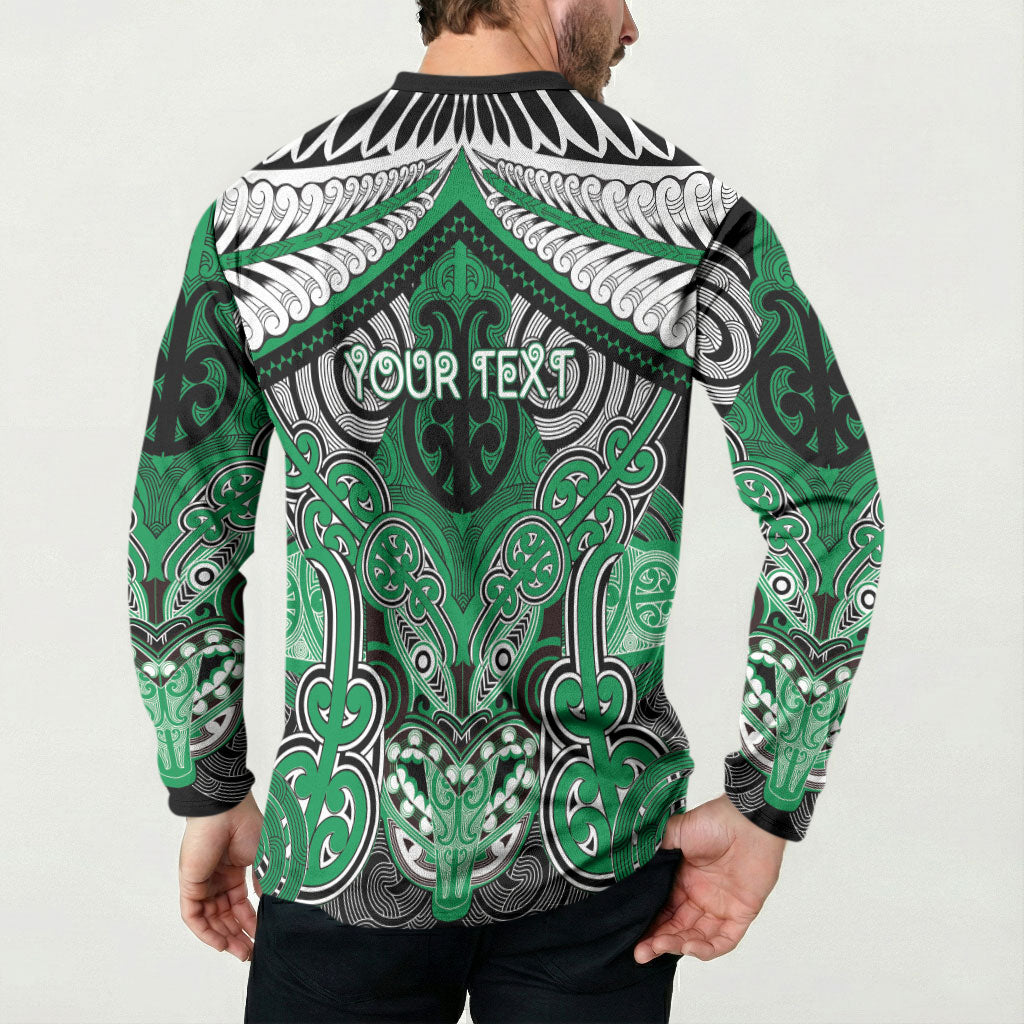 Aotearoa Iwi Ngai Tahu Personalised Button Sweatshirt Maori Kowhaiwhai Pattern