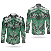 Aotearoa Iwi Ngai Tahu Personalised Couples Matching Tank Maxi Dress and Long Sleeve Button Shirt Maori Kowhaiwhai Pattern