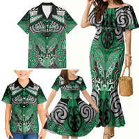 Aotearoa Iwi Ngai Tahu Personalised Family Matching Mermaid Dress and Hawaiian Shirt Maori Kowhaiwhai Pattern