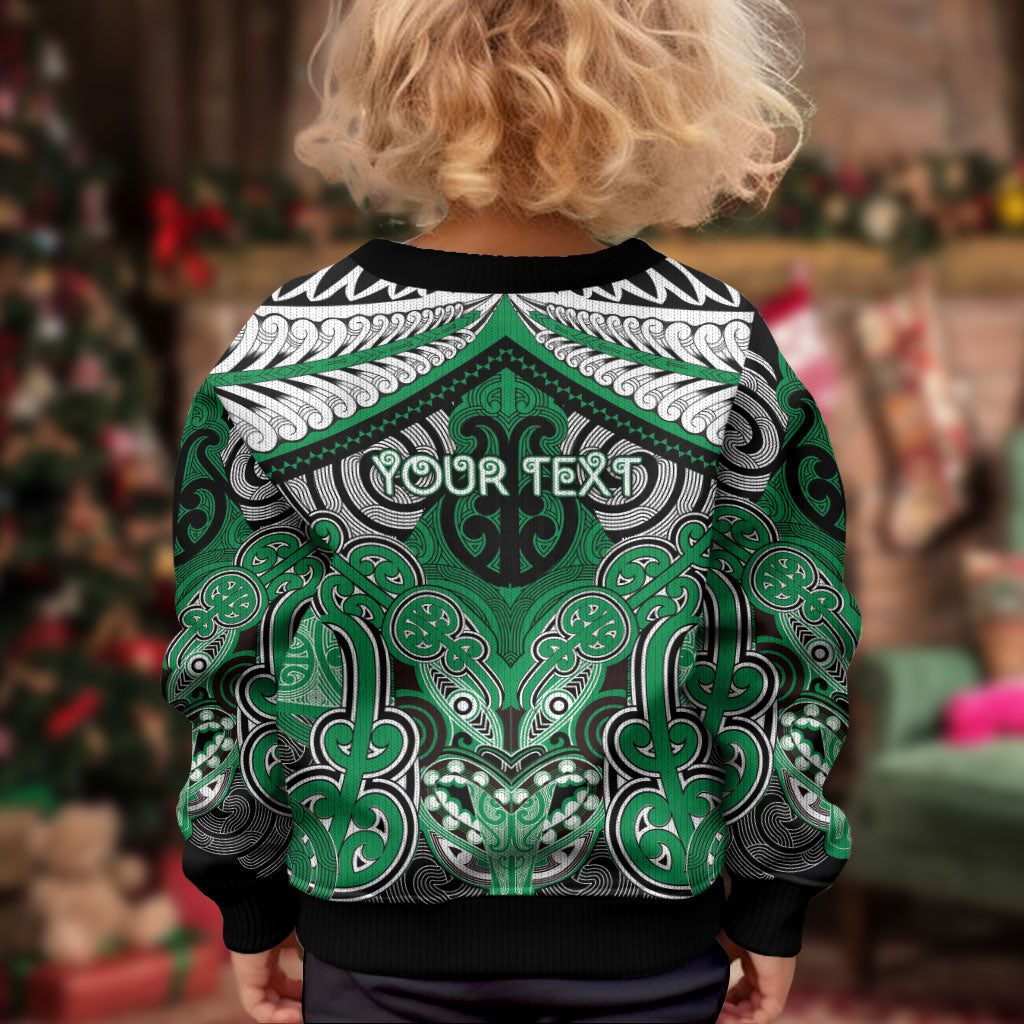 Aotearoa Iwi Ngai Tahu Personalised Kid Ugly Christmas Sweater Maori Kowhaiwhai Pattern