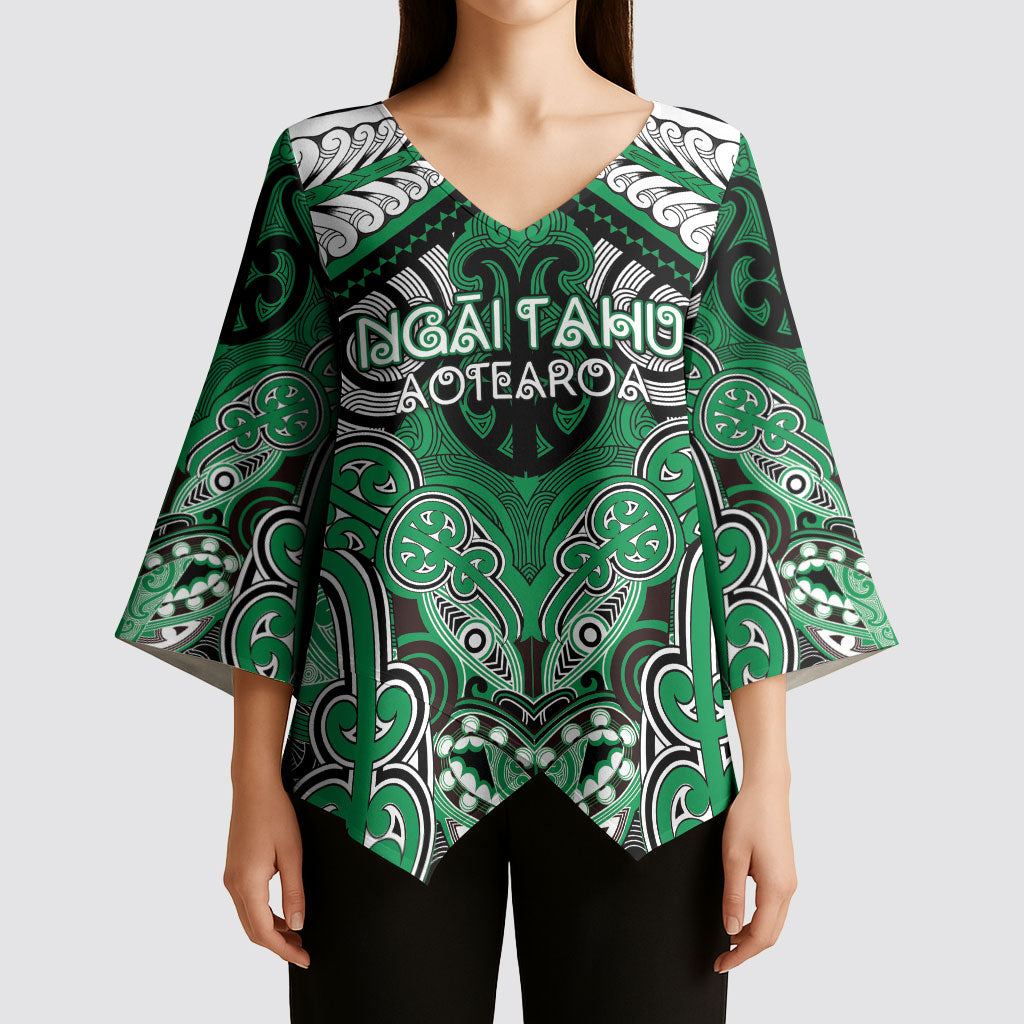 Aotearoa Iwi Ngai Tahu Personalised Kimono Sleeve Blouse Maori Kowhaiwhai Pattern