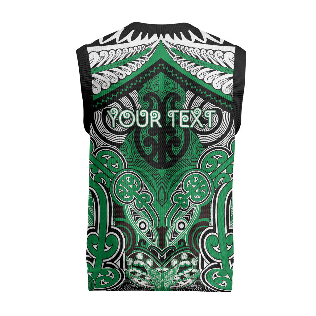 Aotearoa Iwi Ngai Tahu Personalised Christmas Knitted V-Neck Vest Maori Kowhaiwhai Pattern