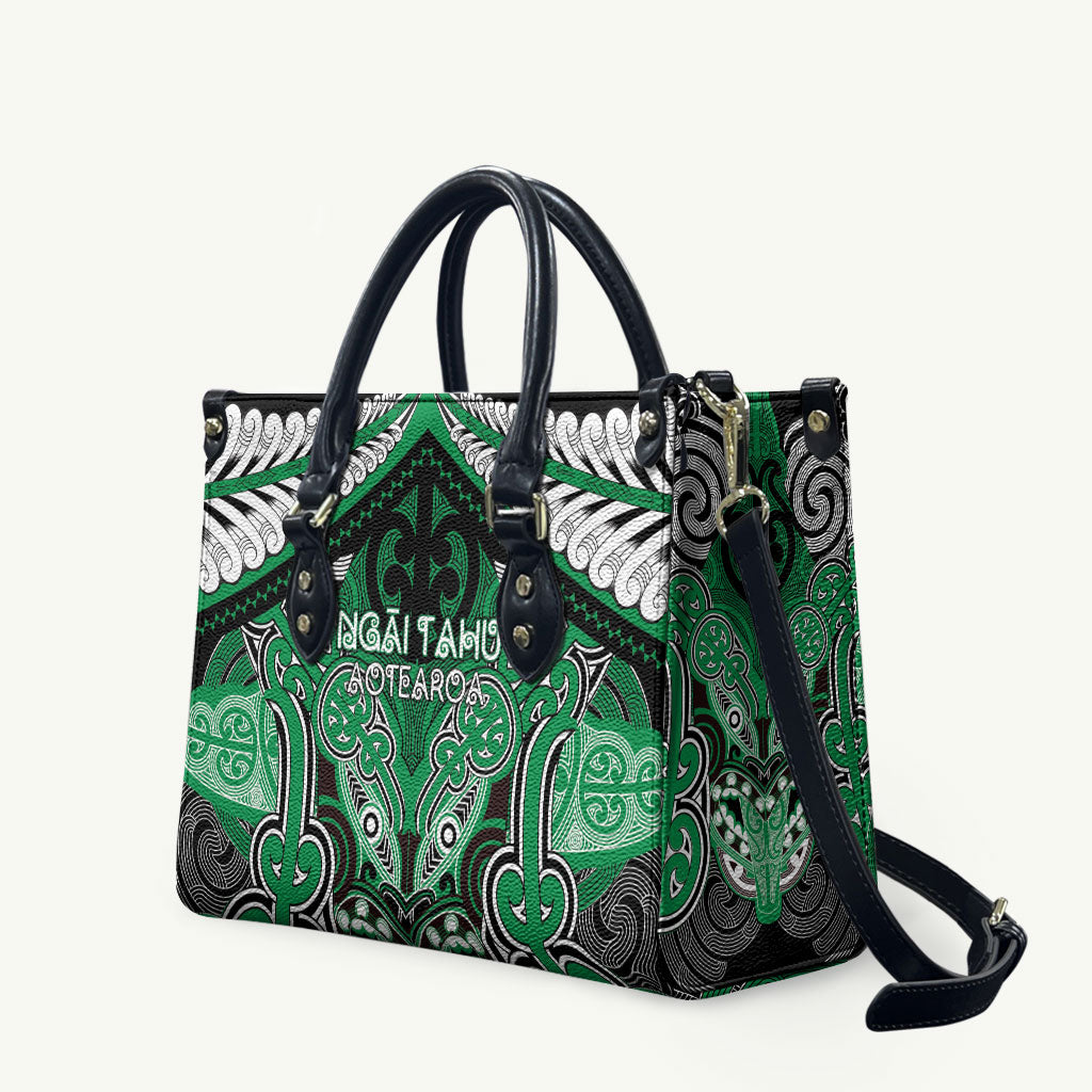 Aotearoa Iwi Ngai Tahu Leather Bag Maori Kowhaiwhai Pattern