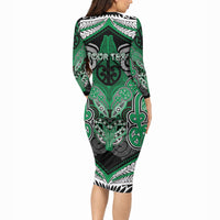 Aotearoa Iwi Ngai Tahu Personalised Long Sleeve Bodycon Dress Maori Kowhaiwhai Pattern