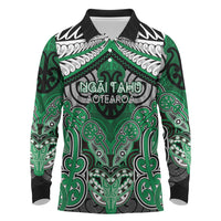 Aotearoa Iwi Ngai Tahu Personalised Long Sleeve Polo Shirt Maori Kowhaiwhai Pattern