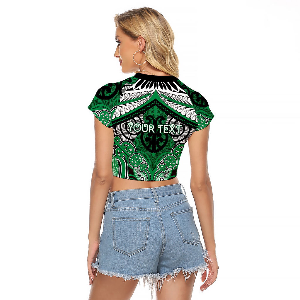 Aotearoa Iwi Ngai Tahu Personalised Raglan Cropped T Shirt Maori Kowhaiwhai Pattern