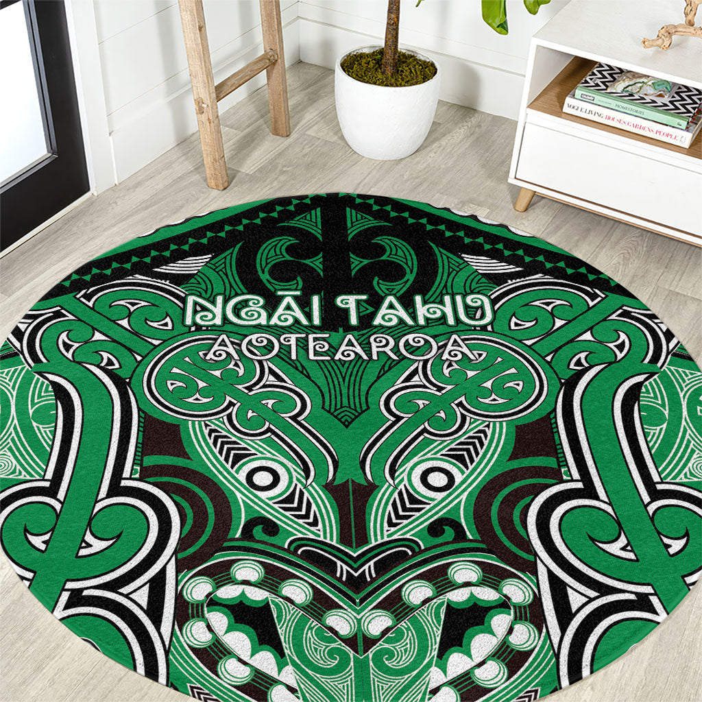 Aotearoa Iwi Ngai Tahu Round Carpet Maori Kowhaiwhai Pattern
