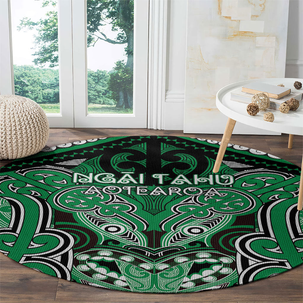 Aotearoa Iwi Ngai Tahu Round Carpet Maori Kowhaiwhai Pattern