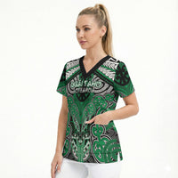 Aotearoa Iwi Ngai Tahu Personalised Scrub Top Maori Kowhaiwhai Pattern