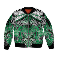 Aotearoa Iwi Ngai Tahu Personalised Sleeve Zip Bomber Jacket Maori Kowhaiwhai Pattern