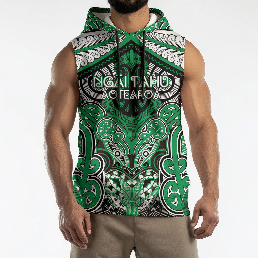 Aotearoa Iwi Ngai Tahu Personalised Sleeveless Hoodie Maori Kowhaiwhai Pattern