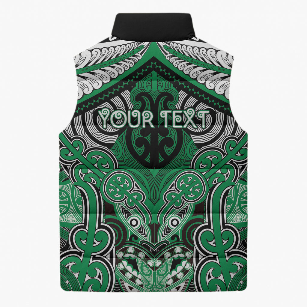 Aotearoa Iwi Ngai Tahu Personalised Sleeveless Puffer Jacket Maori Kowhaiwhai Pattern