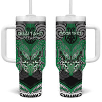 Aotearoa Iwi Ngai Tahu Personalised Tumbler With Handle Maori Kowhaiwhai Pattern