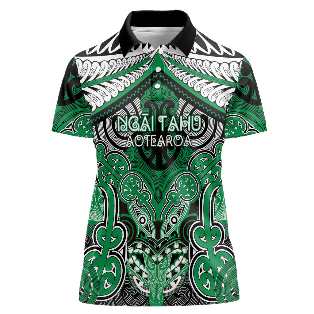 Aotearoa Iwi Ngai Tahu Personalised Women Polo Shirt Maori Kowhaiwhai Pattern