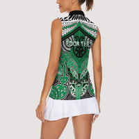 Aotearoa Iwi Ngai Tahu Personalised Women Sleeveless Polo Shirt Maori Kowhaiwhai Pattern