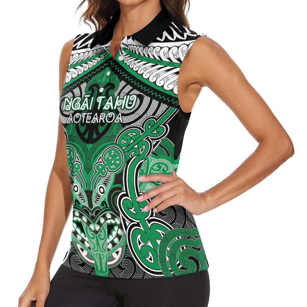 Aotearoa Iwi Ngai Tahu Personalised Women Sleeveless Polo Shirt Maori Kowhaiwhai Pattern