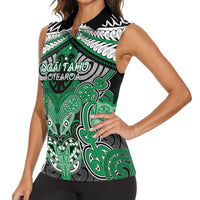 Aotearoa Iwi Ngai Tahu Personalised Women Sleeveless Polo Shirt Maori Kowhaiwhai Pattern