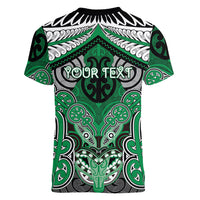 Aotearoa Iwi Ngai Tahu Personalised Women V-Neck T-Shirt Maori Kowhaiwhai Pattern