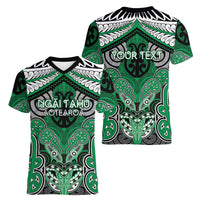 Aotearoa Iwi Ngai Tahu Personalised Women V-Neck T-Shirt Maori Kowhaiwhai Pattern