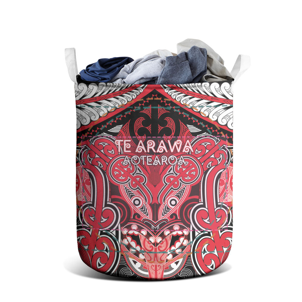 Aotearoa Iwi Te Arawa Laundry Basket Maori Kowhaiwhai Pattern