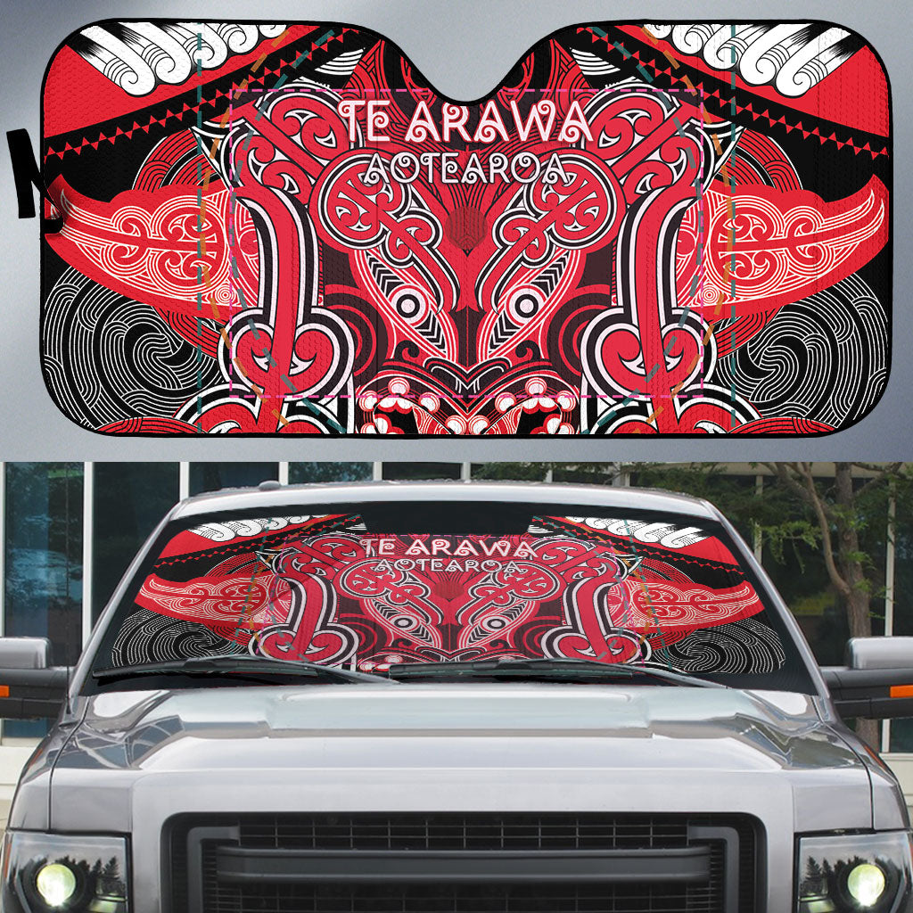 Aotearoa Iwi Te Arawa Auto Sun Shade Maori Kowhaiwhai Pattern