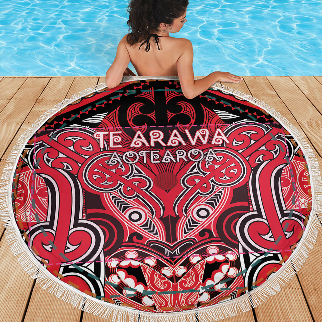 Aotearoa Iwi Te Arawa Beach Blanket Maori Kowhaiwhai Pattern