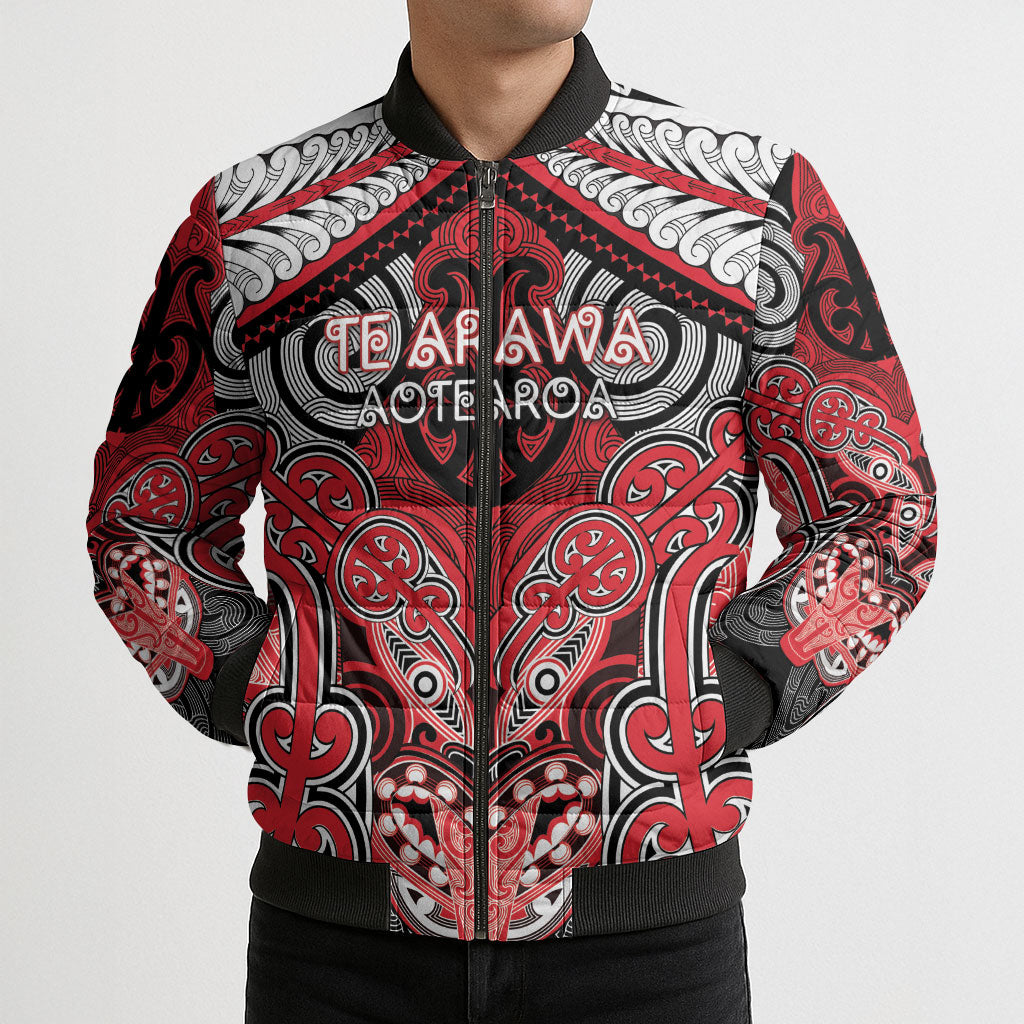 Aotearoa Iwi Te Arawa Personalised Bomber Puffer Jacket Maori Kowhaiwhai Pattern