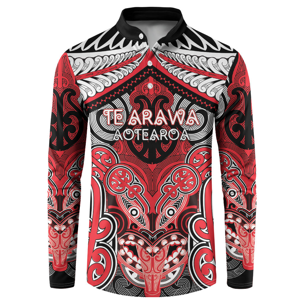 Aotearoa Iwi Te Arawa Personalised Button Sweatshirt Maori Kowhaiwhai Pattern