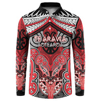 Aotearoa Iwi Te Arawa Personalised Button Sweatshirt Maori Kowhaiwhai Pattern