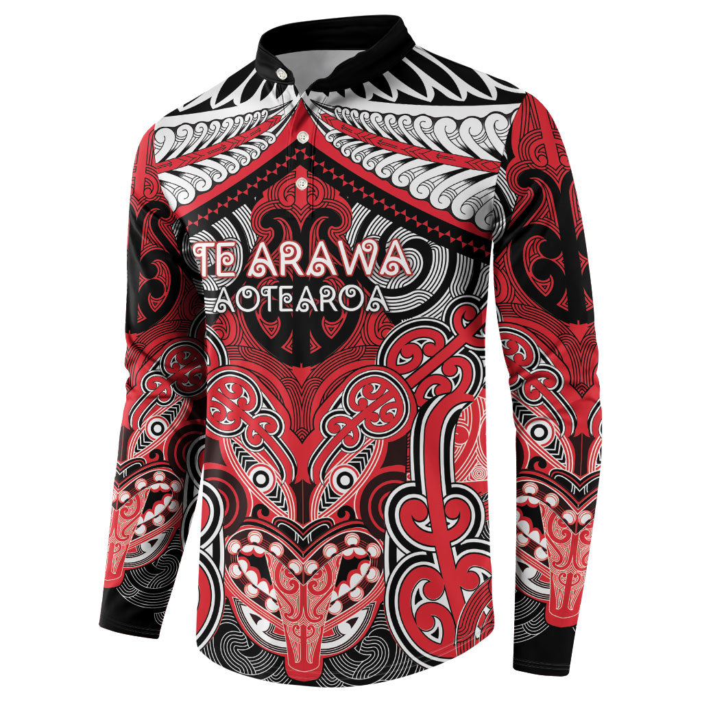 Aotearoa Iwi Te Arawa Personalised Button Sweatshirt Maori Kowhaiwhai Pattern