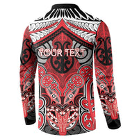 Aotearoa Iwi Te Arawa Personalised Button Sweatshirt Maori Kowhaiwhai Pattern