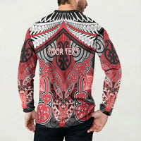 Aotearoa Iwi Te Arawa Personalised Button Sweatshirt Maori Kowhaiwhai Pattern