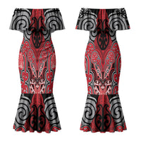 Aotearoa Iwi Te Arawa Personalised Couples Matching Mermaid Dress and Long Sleeve Button Shirt Maori Kowhaiwhai Pattern