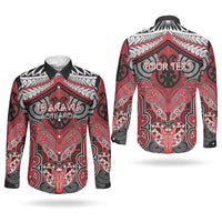 Aotearoa Iwi Te Arawa Personalised Couples Matching Off Shoulder Short Dress and Long Sleeve Button Shirt Maori Kowhaiwhai Pattern