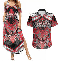 Aotearoa Iwi Te Arawa Personalised Couples Matching Summer Maxi Dress and Hawaiian Shirt Maori Kowhaiwhai Pattern