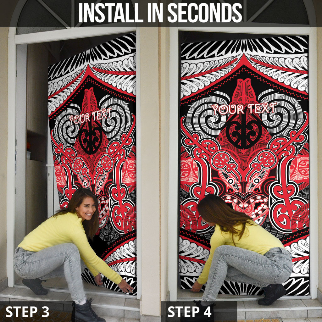 Aotearoa Iwi Te Arawa Personalised Door Cover Maori Kowhaiwhai Pattern