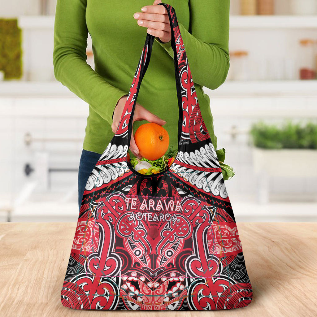 Aotearoa Iwi Te Arawa Grocery Bag Maori Kowhaiwhai Pattern