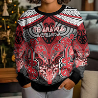 Aotearoa Iwi Te Arawa Personalised Kid Ugly Christmas Sweater Maori Kowhaiwhai Pattern