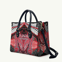 Aotearoa Iwi Te Arawa Leather Bag Maori Kowhaiwhai Pattern