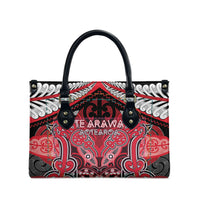 Aotearoa Iwi Te Arawa Leather Bag Maori Kowhaiwhai Pattern