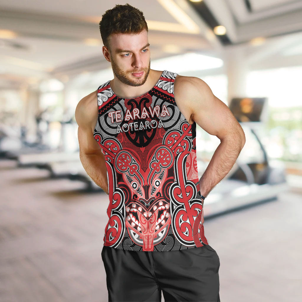 Aotearoa Iwi Te Arawa Personalised Men Tank Top Maori Kowhaiwhai Pattern