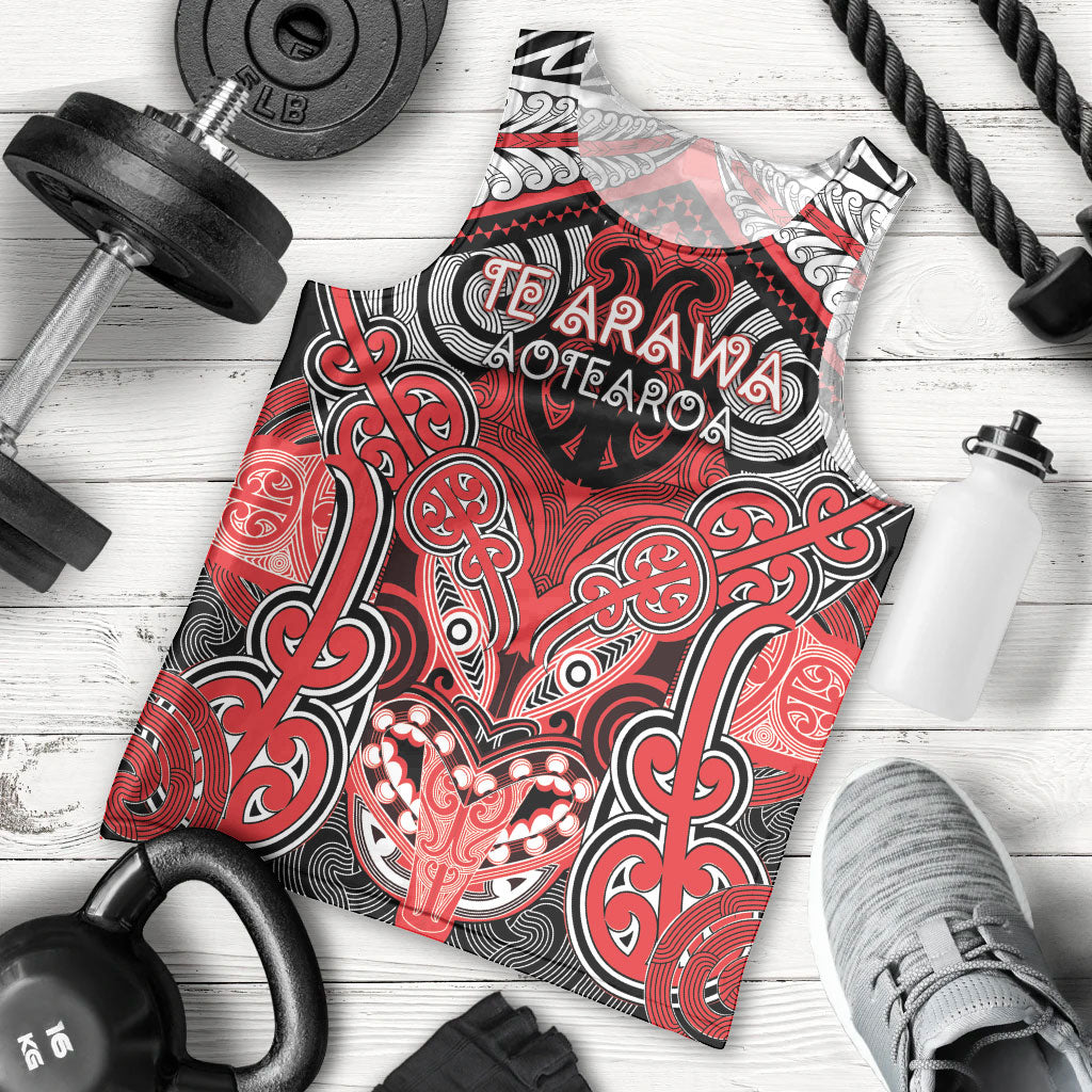Aotearoa Iwi Te Arawa Personalised Men Tank Top Maori Kowhaiwhai Pattern