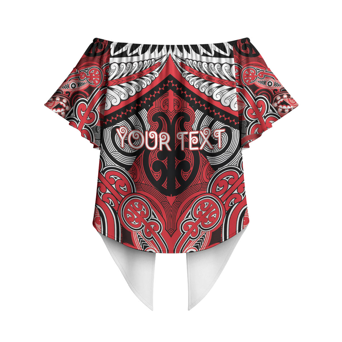 Aotearoa Iwi Te Arawa Personalised Off Shoulder Wrap Waist Top Maori Kowhaiwhai Pattern