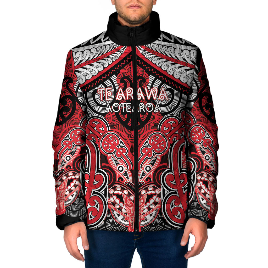 Aotearoa Iwi Te Arawa Personalised Padded Jacket Maori Kowhaiwhai Pattern