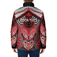 Aotearoa Iwi Te Arawa Personalised Padded Jacket Maori Kowhaiwhai Pattern