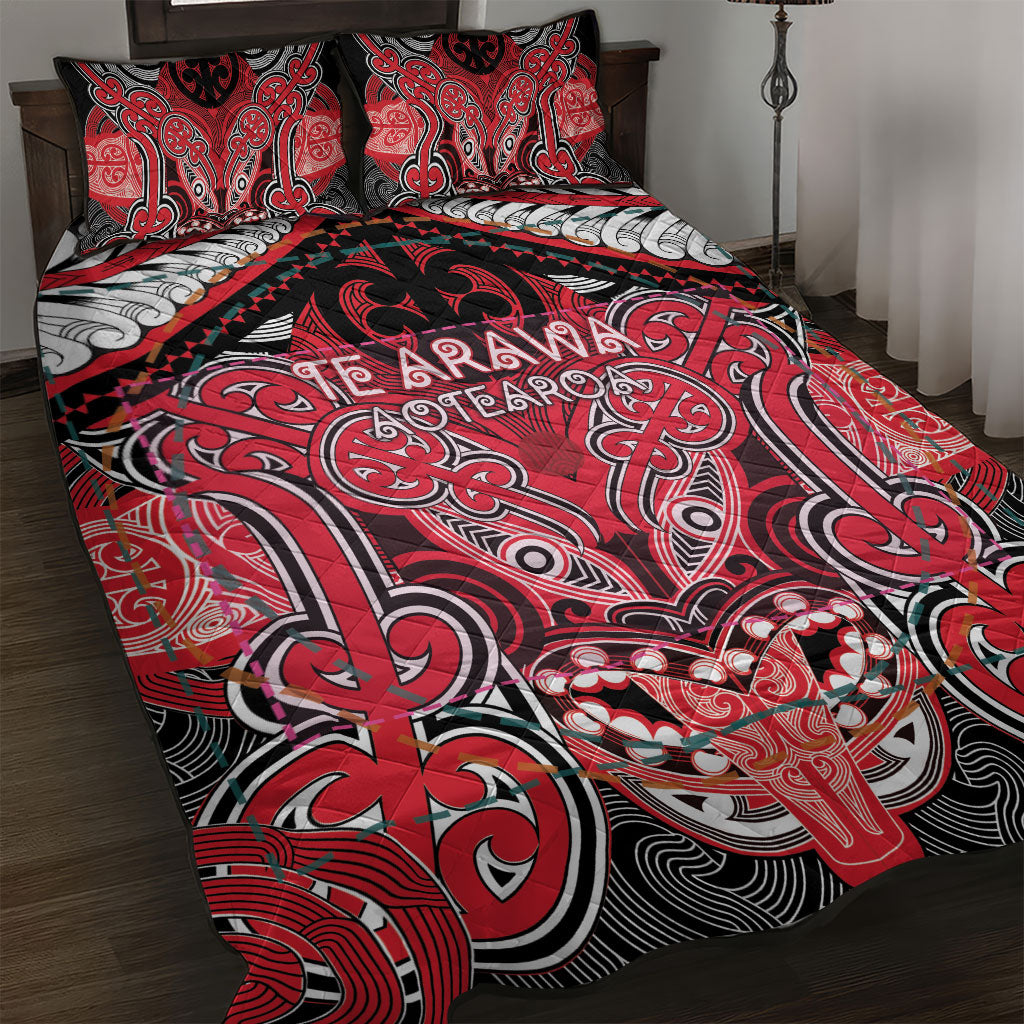 Aotearoa Iwi Te Arawa Quilt Bed Set Maori Kowhaiwhai Pattern
