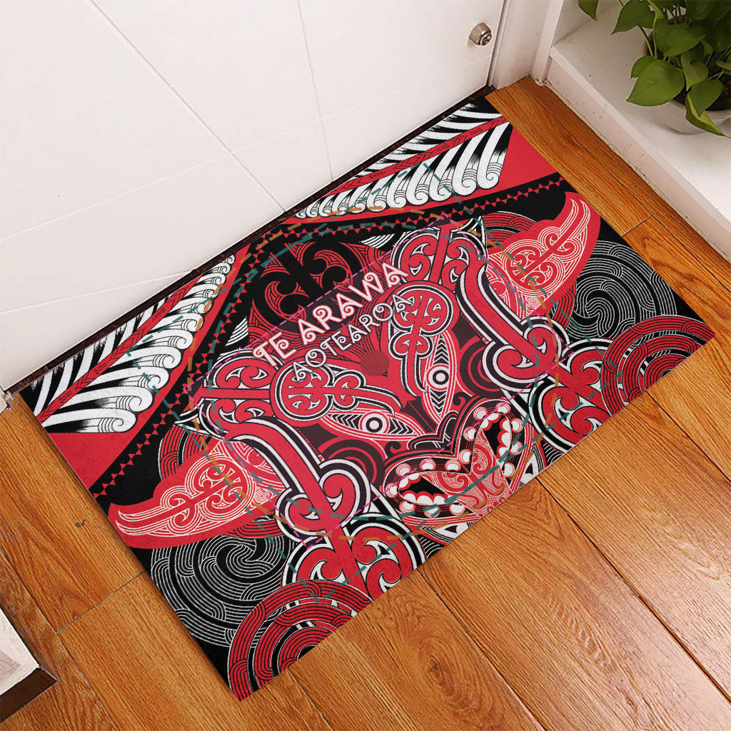 Aotearoa Iwi Te Arawa Rubber Doormat Maori Kowhaiwhai Pattern