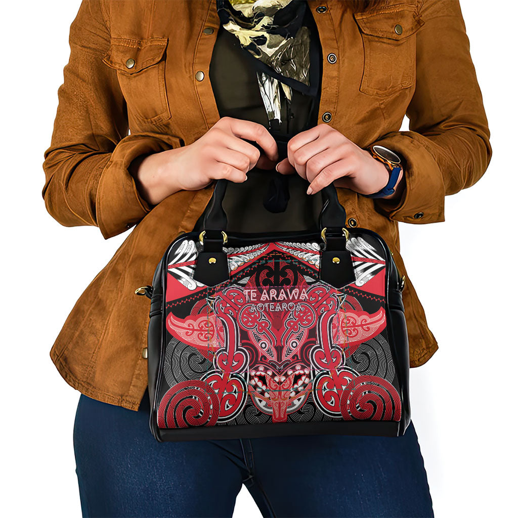 Aotearoa Iwi Te Arawa Shoulder Handbag Maori Kowhaiwhai Pattern